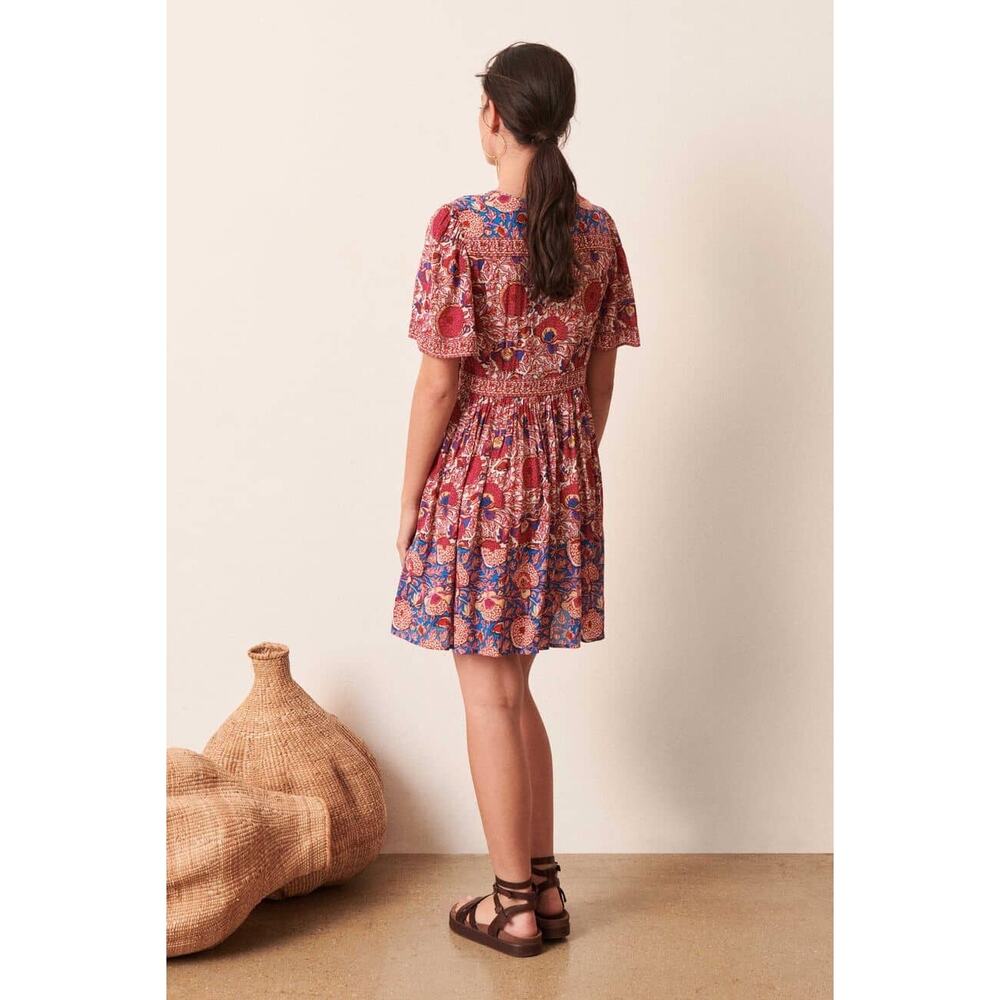 ba&sh Valia Dress Floral Short Sleeve Mini Dress S - Picture 3 of 10